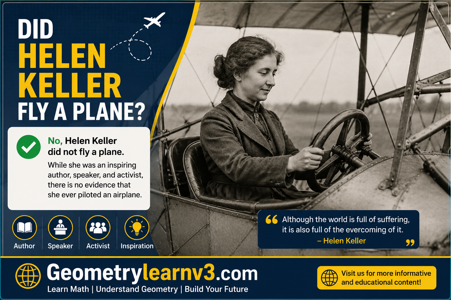Did helen keller fly a plane?