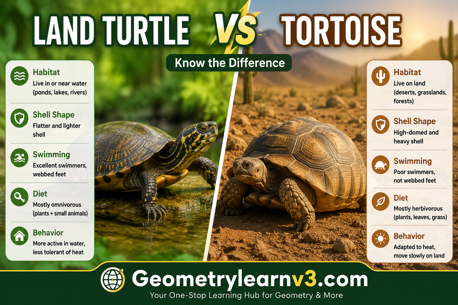 Land turtle vs tortoise