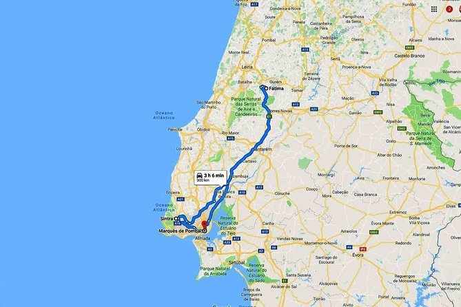 Location of Fatima Portugal on Map